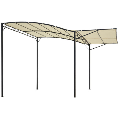 Pavilion Garden Gazebo Awning Sun Awning with Foldable Side Roof UV Protection Steel + Polyester Cream White + Black 3 x 2.5 m