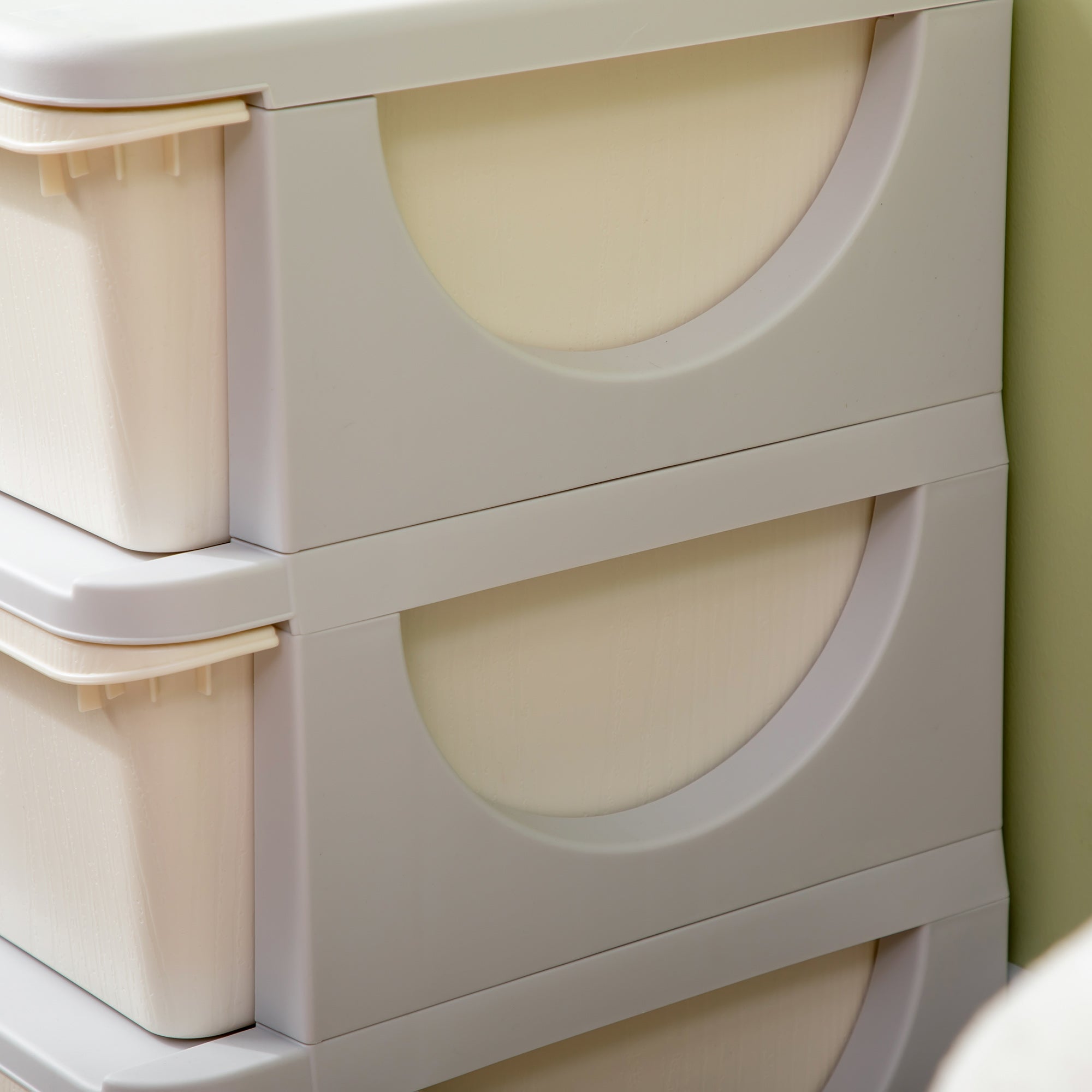 Drawer Cabinet for Kids with Storage Space Storage Boxes Toy Organizer Toy Chest Three Levels for Kids' Room 3-6 Years Children's Furniture Cream 37 x 37 x 56.5 cm