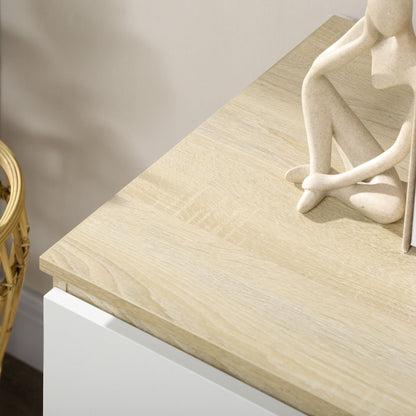 Modern 6-Drawer Wooden Dresser, Bedroom Dresser 135x48x77cm, White and Wood