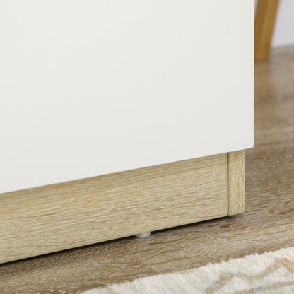 Modern 6-Drawer Wooden Dresser, Bedroom Dresser 135x48x77cm, White and Wood