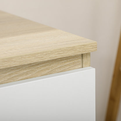 Modern 6-Drawer Wooden Dresser, Bedroom Dresser 135x48x77cm, White and Wood