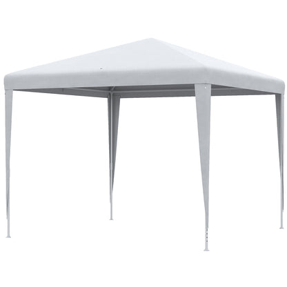 2.7 x 2.7m White Metal Epoxy Garden Gazebo with High Density PE Fabric