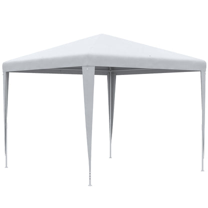 2.7 x 2.7m White Metal Epoxy Garden Gazebo with High Density PE Fabric