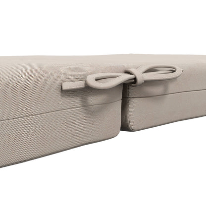 Set of 2 Outdoor Cushions for Chair with Backrest and 8cm Padding, size 112L x 51W cm, Beige