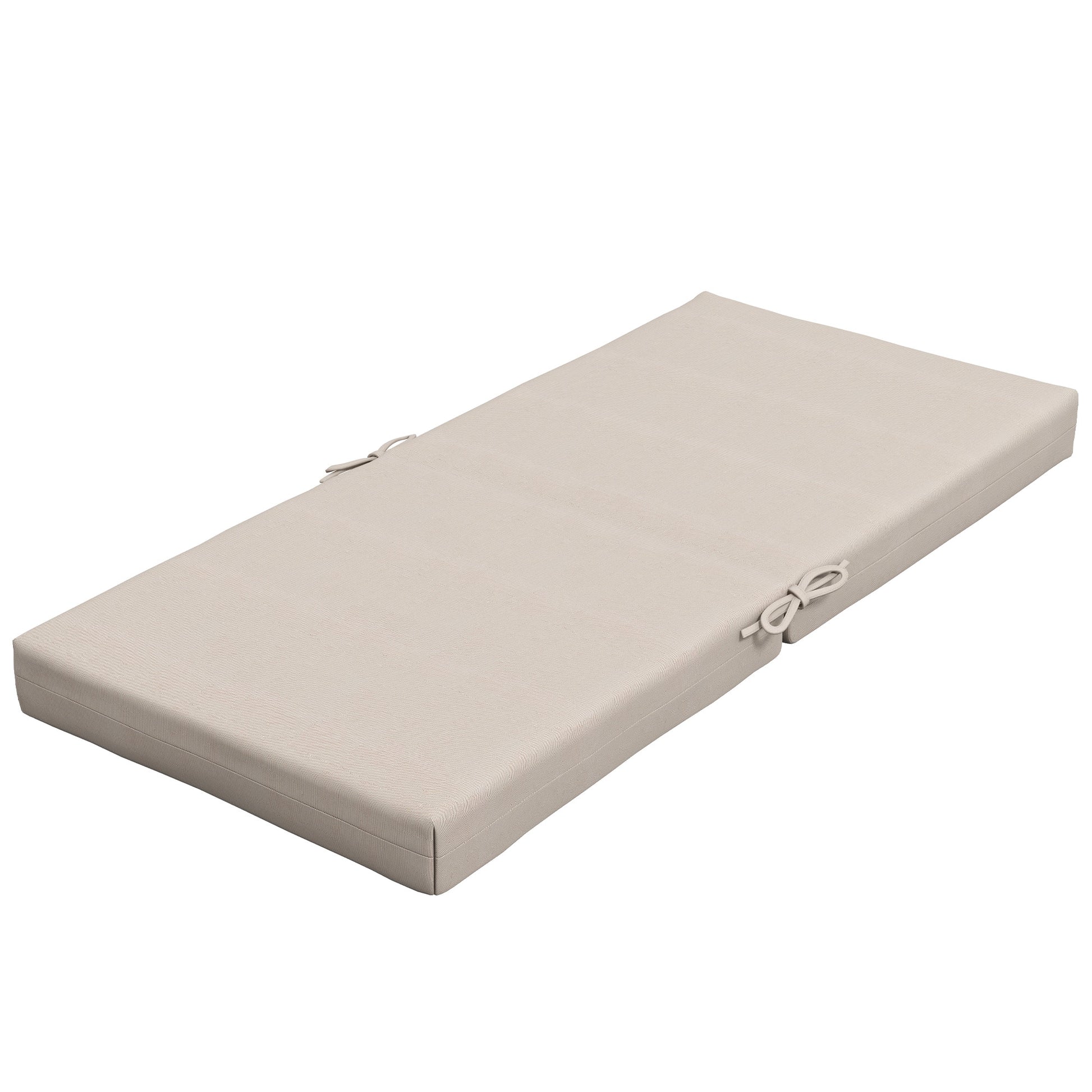 Set of 2 Outdoor Cushions for Chair with Backrest and 8cm Padding, size 112L x 51W cm, Beige