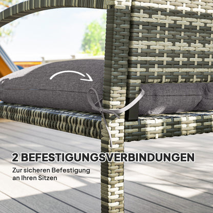 Bench Cushion 105 x 46 x 12.5 cm Seat Cushion with Straps, Outdoor Chair Cushion, Water-Resistant Seat Cushion UPF50+, Seat Pad, Seat Pillow, Bench Pad for Garden Furniture, Bench, Gray