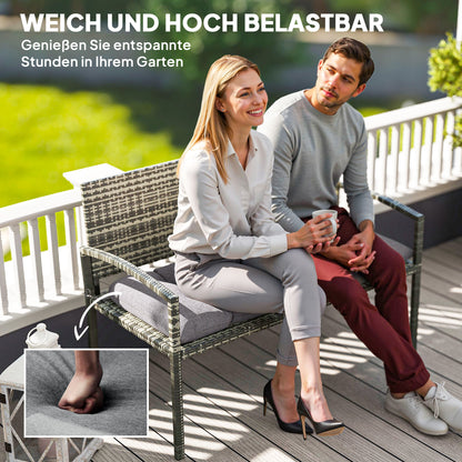 Bench Cushion 105 x 46 x 12.5 cm Seat Cushion with Straps, Outdoor Chair Cushion, Water-Resistant Seat Cushion UPF50+, Seat Pad, Seat Pillow, Bench Pad for Garden Furniture, Bench, Gray