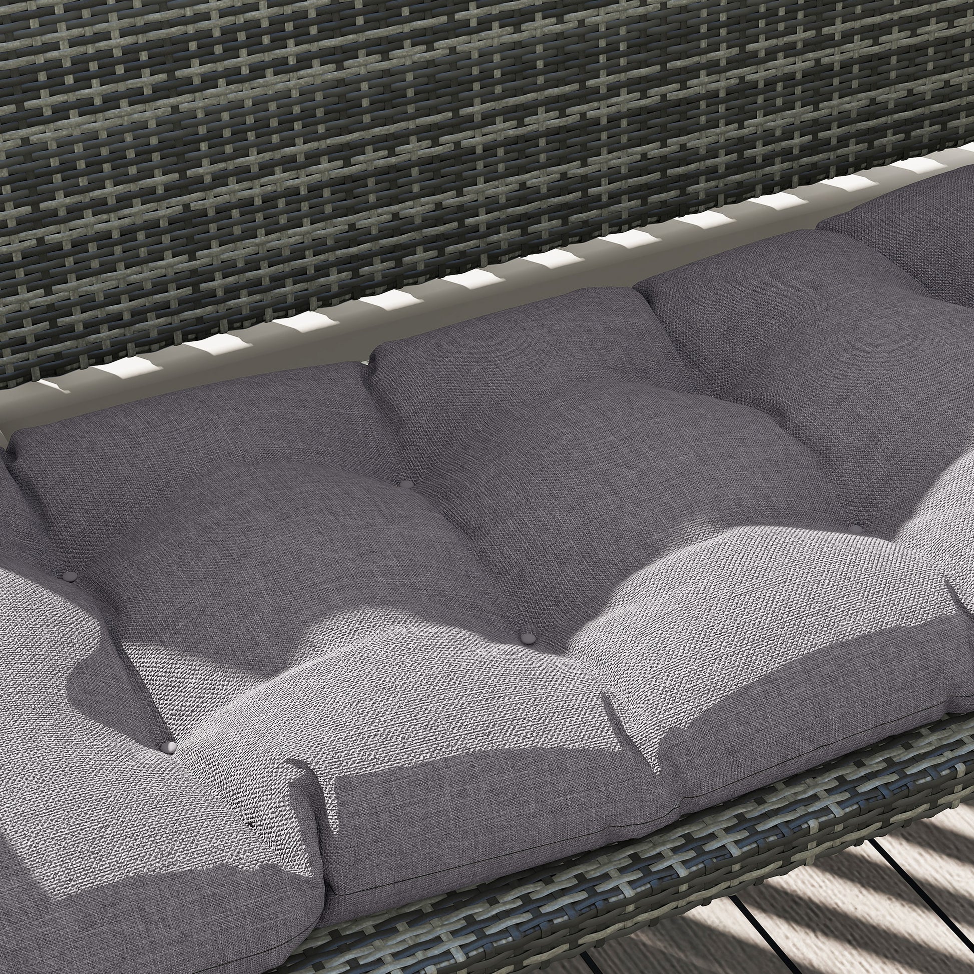 Bench Cushion 105 x 46 x 12.5 cm Seat Cushion with Straps, Outdoor Chair Cushion, Water-Resistant Seat Cushion UPF50+, Seat Pad, Seat Pillow, Bench Pad for Garden Furniture, Bench, Gray