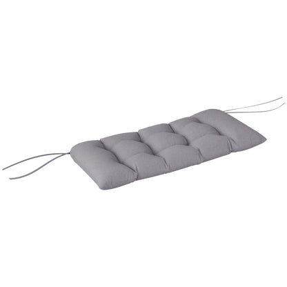 Bench Cushion 105 x 46 x 12.5 cm Seat Cushion with Straps, Outdoor Chair Cushion, Water-Resistant Seat Cushion UPF50+, Seat Pad, Seat Pillow, Bench Pad for Garden Furniture, Bench, Gray