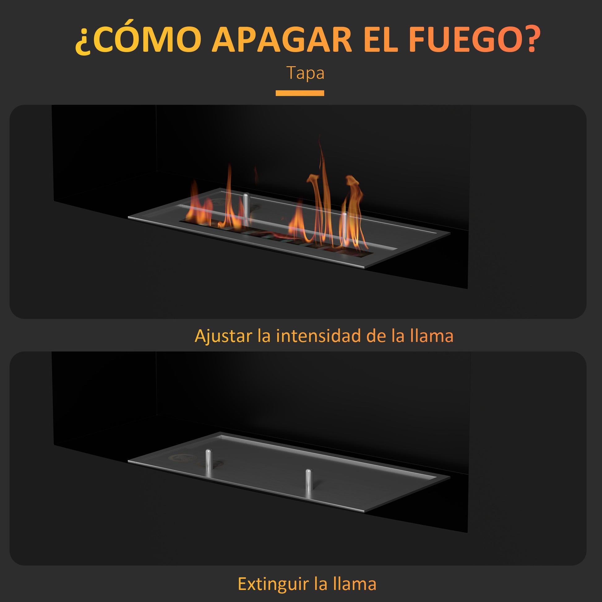 Wall-Mounted Bioethanol Fireplace Curved Bioethanol Stove with 0.9L Stainless Steel Flame Extinguisher Combustion Time 3.3H for Indoors 15-20 m² 66x16x52 cm Black