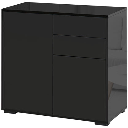 Sideboard Chest of Drawers with Drawer, 2 Push-Click Doors, Storage Cabinet with Adjustable Shelf, Drawer Cabinet for Kitchen, Living Room 79 x 36 x 74 cm Black