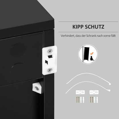 Sideboard Chest of Drawers with Drawer, 2 Push-Click Doors, Storage Cabinet with Adjustable Shelf, Drawer Cabinet for Kitchen, Living Room 79 x 36 x 74 cm Black