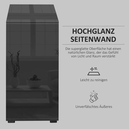 Sideboard Chest of Drawers with Drawer, 2 Push-Click Doors, Storage Cabinet with Adjustable Shelf, Drawer Cabinet for Kitchen, Living Room 79 x 36 x 74 cm Black