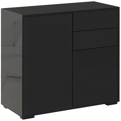 Sideboard Chest of Drawers with Drawer, 2 Push-Click Doors, Storage Cabinet with Adjustable Shelf, Drawer Cabinet for Kitchen, Living Room 79 x 36 x 74 cm Black