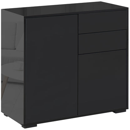 Sideboard Chest of Drawers with Drawer, 2 Push-Click Doors, Storage Cabinet with Adjustable Shelf, Drawer Cabinet for Kitchen, Living Room 79 x 36 x 74 cm Black