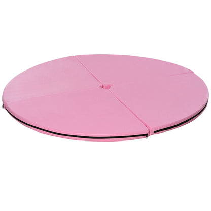Foldable Pole Dance Mat - Pole Dance Mat - Ø 150 cm Thickness 5 cm - Pink plastic covering