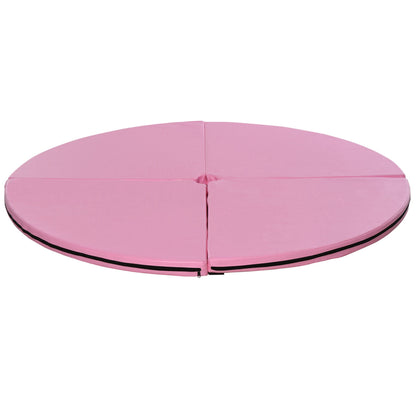 Foldable Pole Dance Mat - Pole Dance Mat - Ø 150 cm Thickness 5 cm - Pink plastic covering