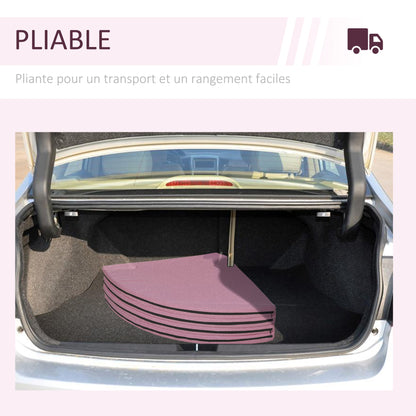 Foldable Pole Dance Mat - Pole Dance Mat - Ø 150 cm Thickness 5 cm - Pink plastic covering