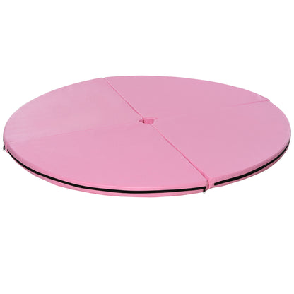 Foldable Pole Dance Mat - Pole Dance Mat - Ø 150 cm Thickness 5 cm - Pink plastic covering
