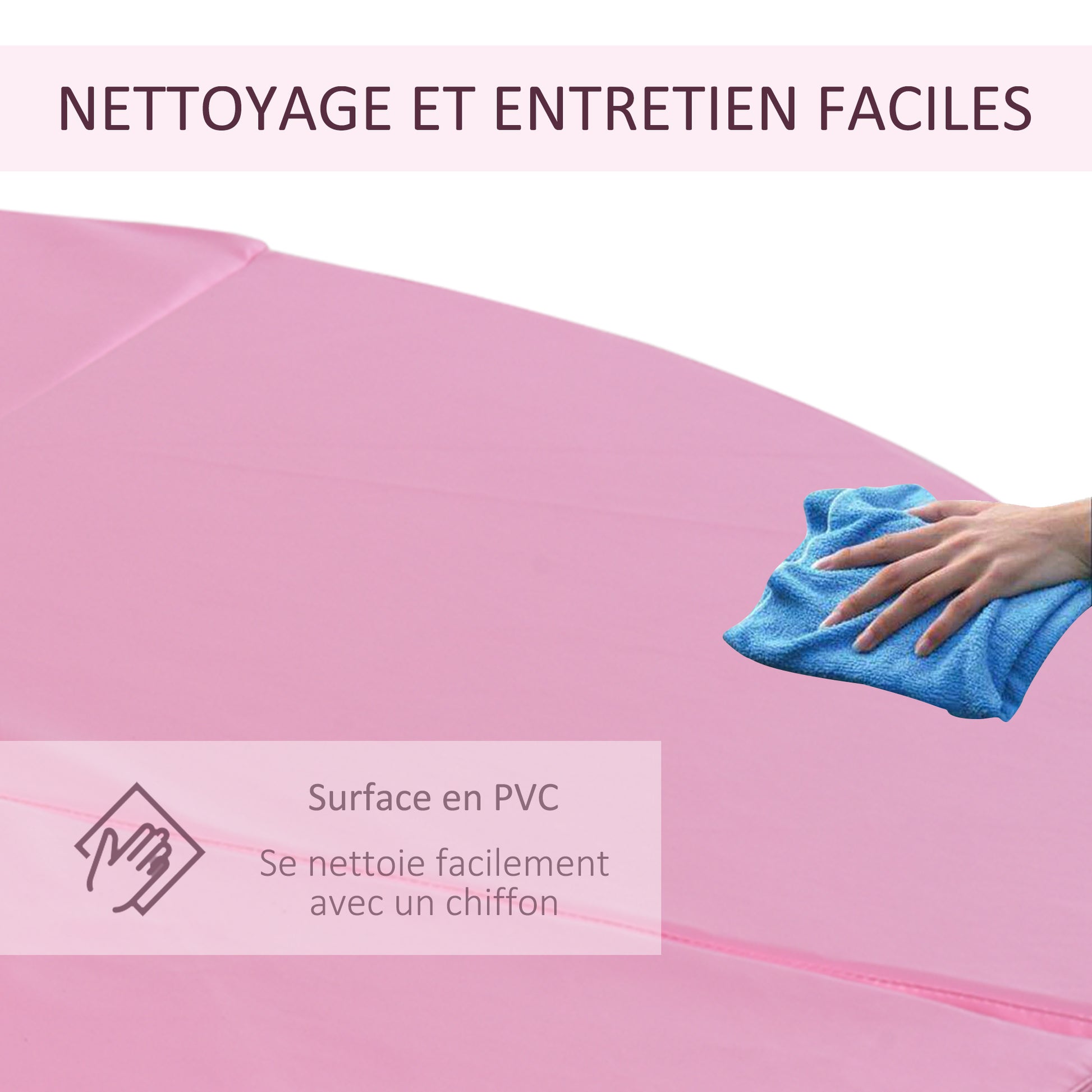 Foldable Pole Dance Mat - Pole Dance Mat - Ø 150 cm Thickness 5 cm - Pink plastic covering