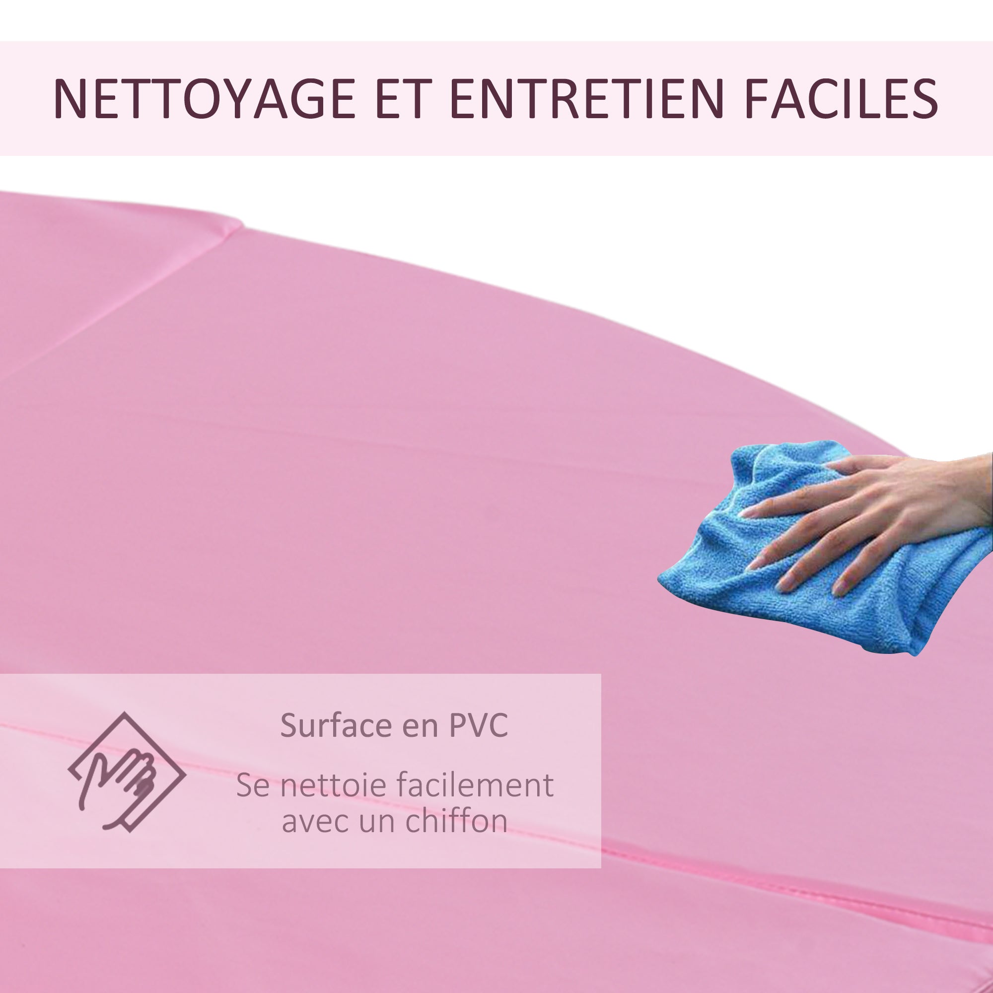 Foldable Pole Dance Mat - Pole Dance Mat - Ø 150 cm Thickness 5 cm - Pink plastic covering