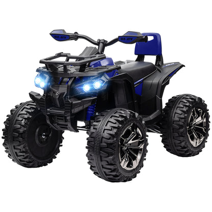 12V Electric Quad for Kids 3-5 Years 3-8km/h, Kids Electric Car with Music, MP3, USB, TF Card, Headlights and Pedal, in PP and Metal, 100x65x73 cm, Blue