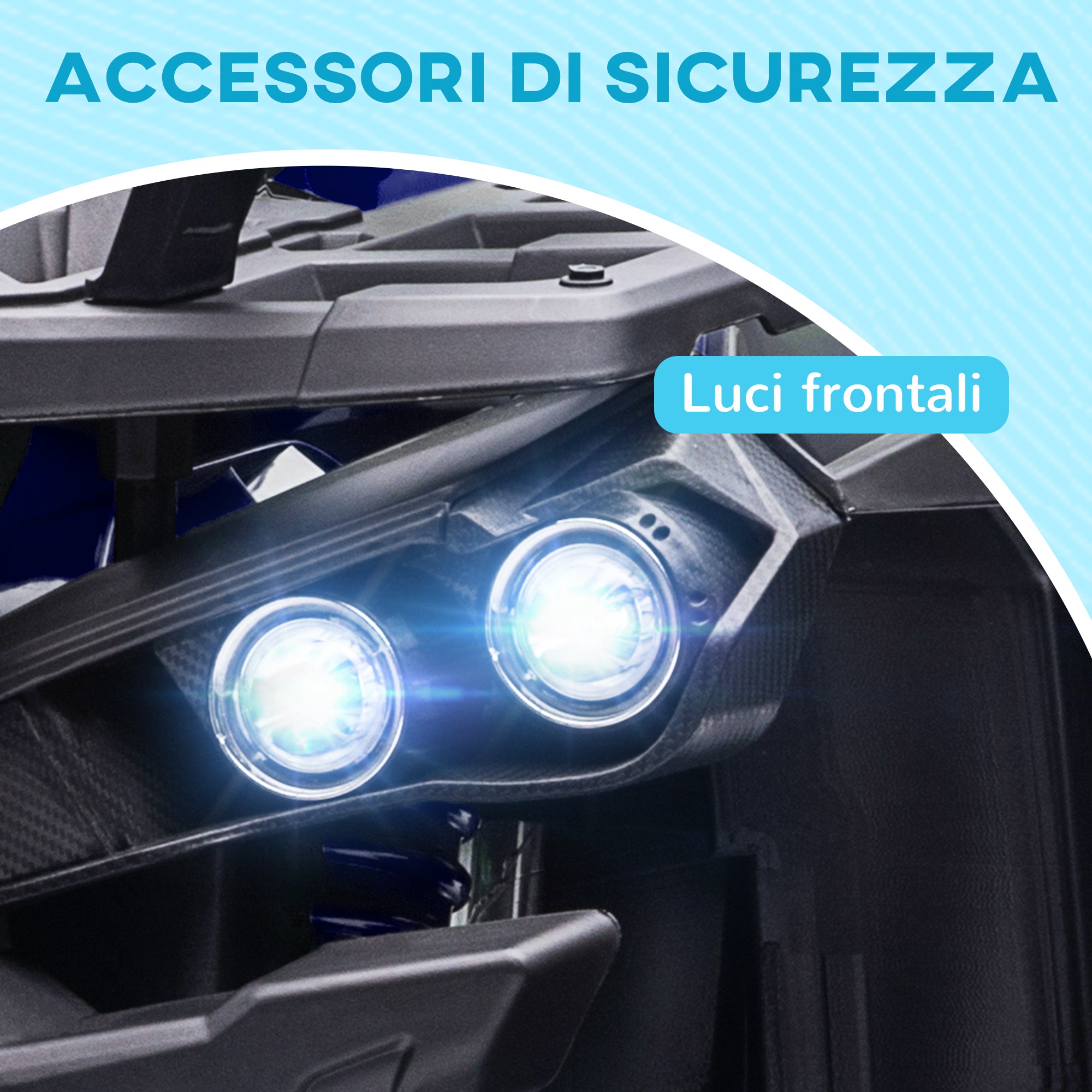 12V Electric Quad for Kids 3-5 Years 3-8km/h, Kids Electric Car with Music, MP3, USB, TF Card, Headlights and Pedal, in PP and Metal, 100x65x73 cm, Blue