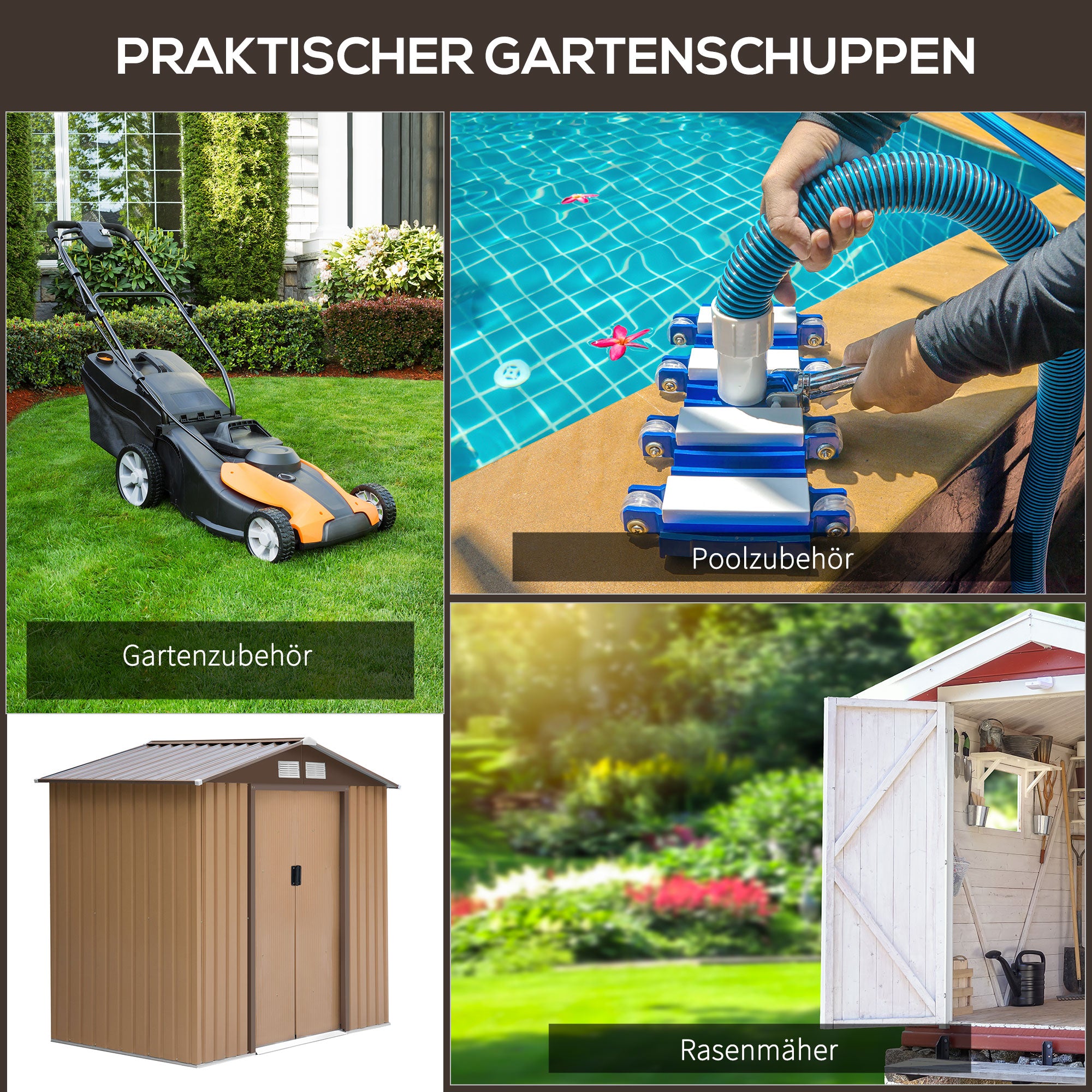 Tool Shed 2.42m², Garden Shed with Gable Roof, Sliding Door, Foundation, 213 x 130 x 185 cm, Tool Shed made of Galvanized Steel, Weatherproof, for Garden, Yellow