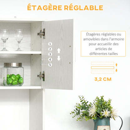 Kitchen Buffet Kitchen Cabinet Multi-Storage 4 Doors 1 Drawer Shelf + Large Countertop 71 x 41 x 178 cm White MDF