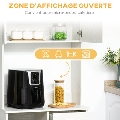 Kitchen Buffet Kitchen Cabinet Multi-Storage 4 Doors 1 Drawer Shelf + Large Countertop 71 x 41 x 178 cm White MDF