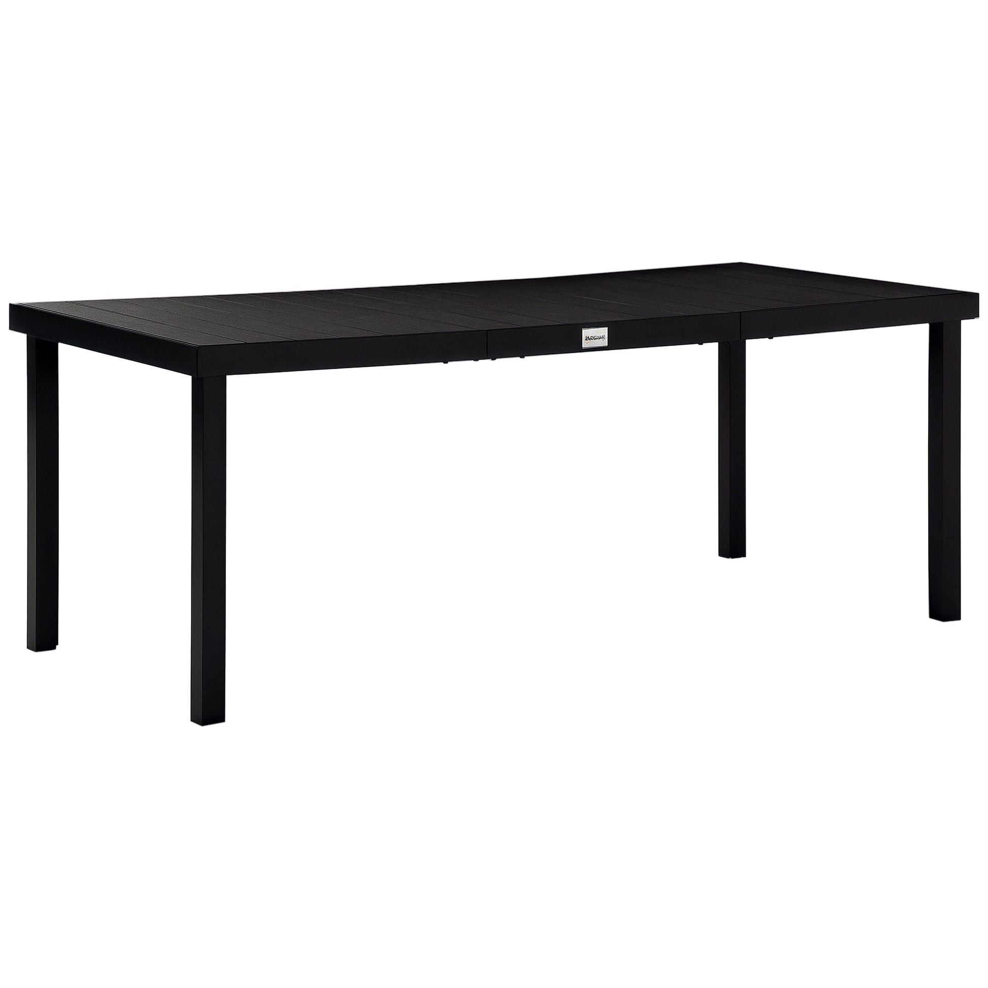 Aluminum Outdoor Dining Table Garden Table for 8 People with Slatted Tabletop for Terrace Balcony 190x90x74 cm Black