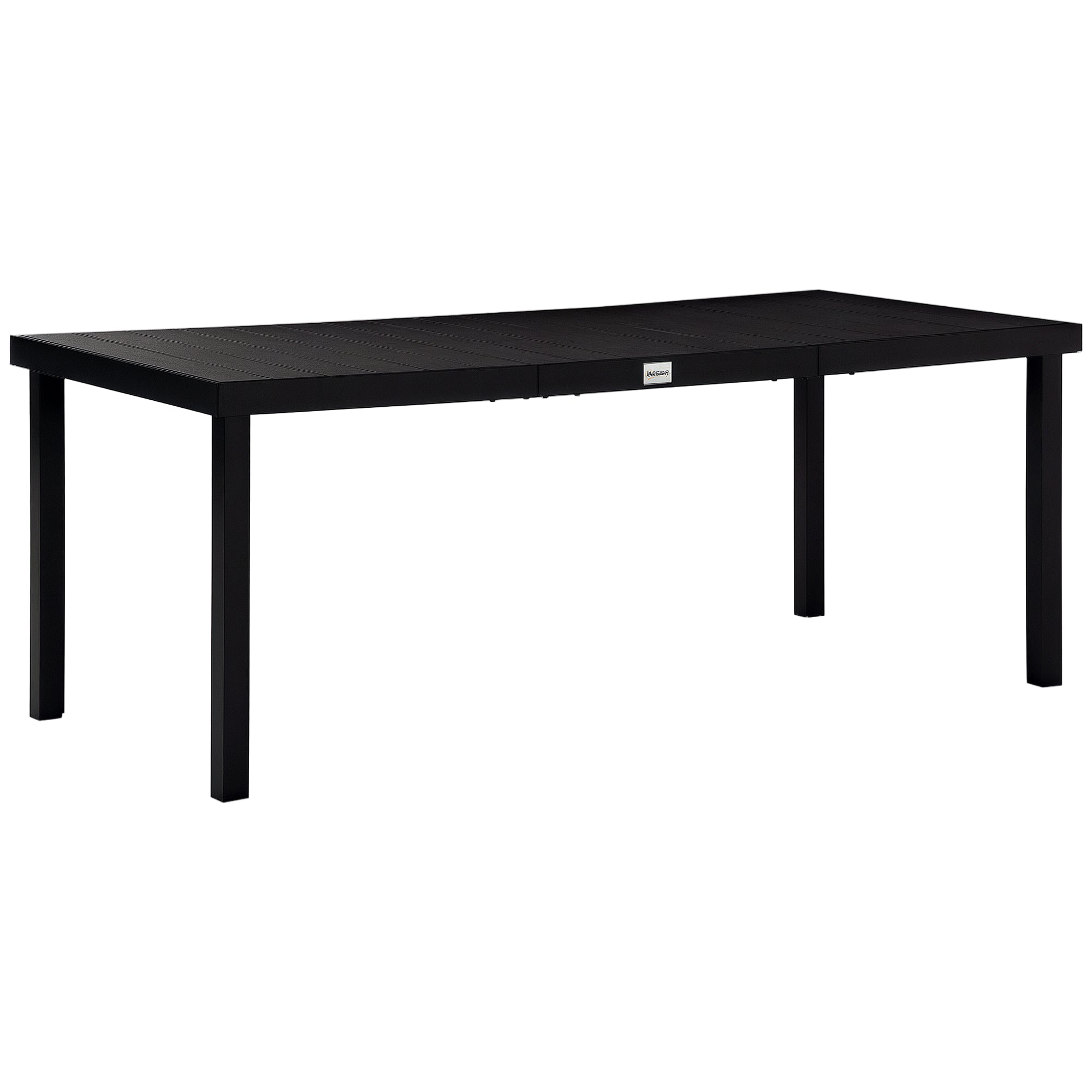 Aluminum Outdoor Dining Table Garden Table for 8 People with Slatted Tabletop for Terrace Balcony 190x90x74 cm Black