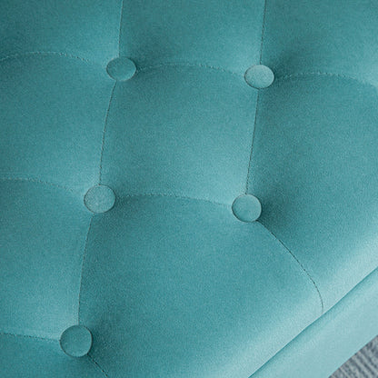 Padded Bench, Bed Bench, Seat Bench in Velvet Look, Entryway Bench with Storage for Bedroom, Supports up to 120 kg, Green, 126 x 48.5 x 47 cm