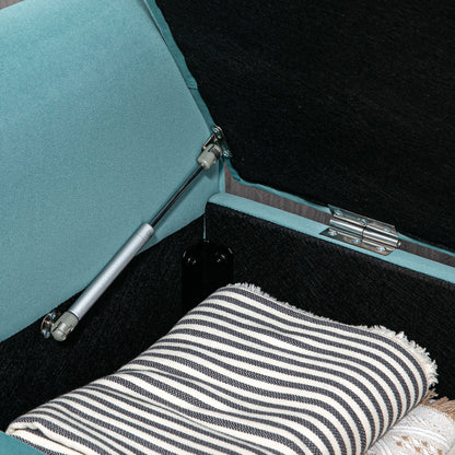 Padded Bench, Bed Bench, Seat Bench in Velvet Look, Entryway Bench with Storage for Bedroom, Supports up to 120 kg, Green, 126 x 48.5 x 47 cm