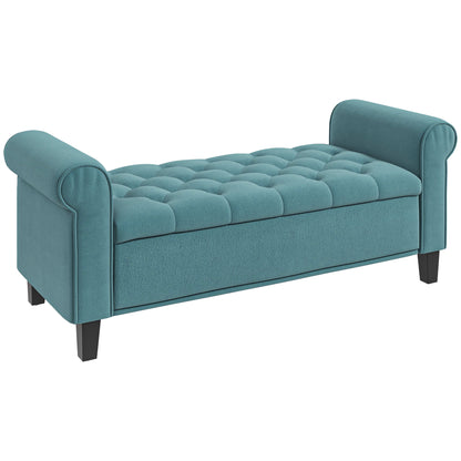 Padded Bench, Bed Bench, Seat Bench in Velvet Look, Entryway Bench with Storage for Bedroom, Supports up to 120 kg, Green, 126 x 48.5 x 47 cm