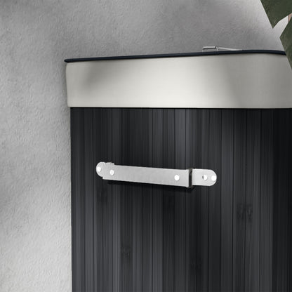 Folding Bamboo Laundry Hamper with Lid, Handles, and Removable Bag for Bathroom 40x30x60 cm Black