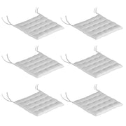 6-Piece Seat Cushion Chair Cushion with Straps Seat Pad Cushion for Indoor, Outdoor, Light Gray, 40 x 40 x 4 cm