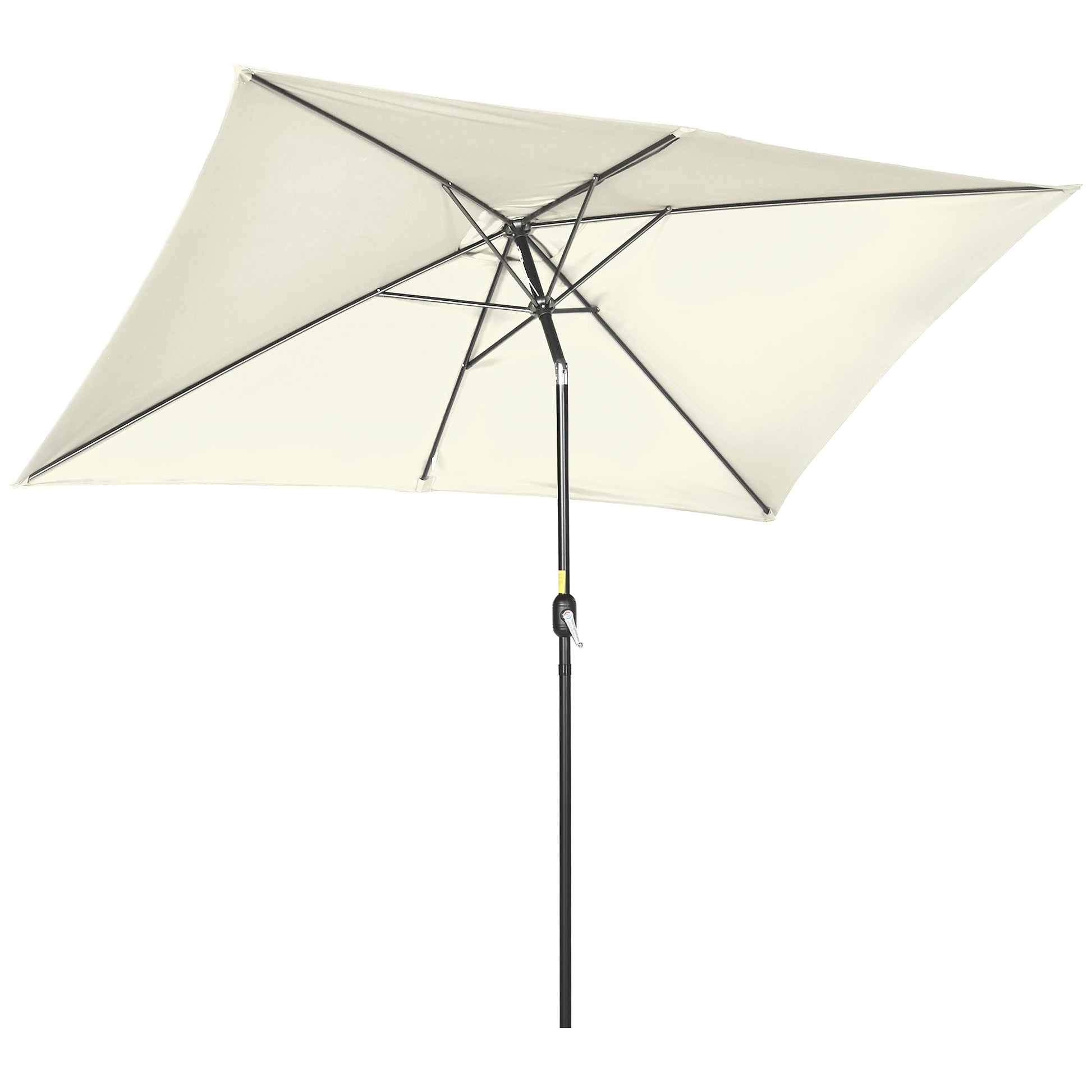 Outdoor Terrace Umbrella 76.77" x 116.14" Garden Parasol with Adjustable Angle Aluminum Pole and Anti-UV Umbrella for Garden Patio Cream