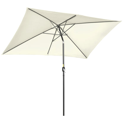 Outdoor Terrace Umbrella 76.77" x 116.14" Garden Parasol with Adjustable Angle Aluminum Pole and Anti-UV Umbrella for Garden Patio Cream