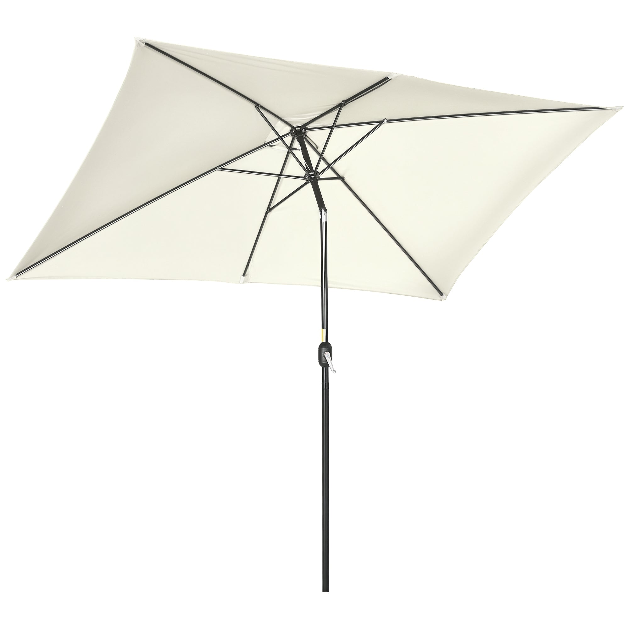 Outdoor Terrace Umbrella 76.77" x 116.14" Garden Parasol with Adjustable Angle Aluminum Pole and Anti-UV Umbrella for Garden Patio Cream