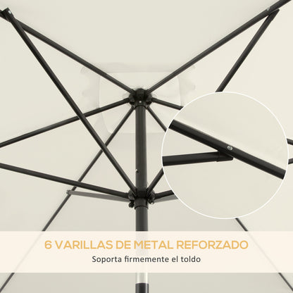 Outdoor Terrace Umbrella 76.77" x 116.14" Garden Parasol with Adjustable Angle Aluminum Pole and Anti-UV Umbrella for Garden Patio Cream