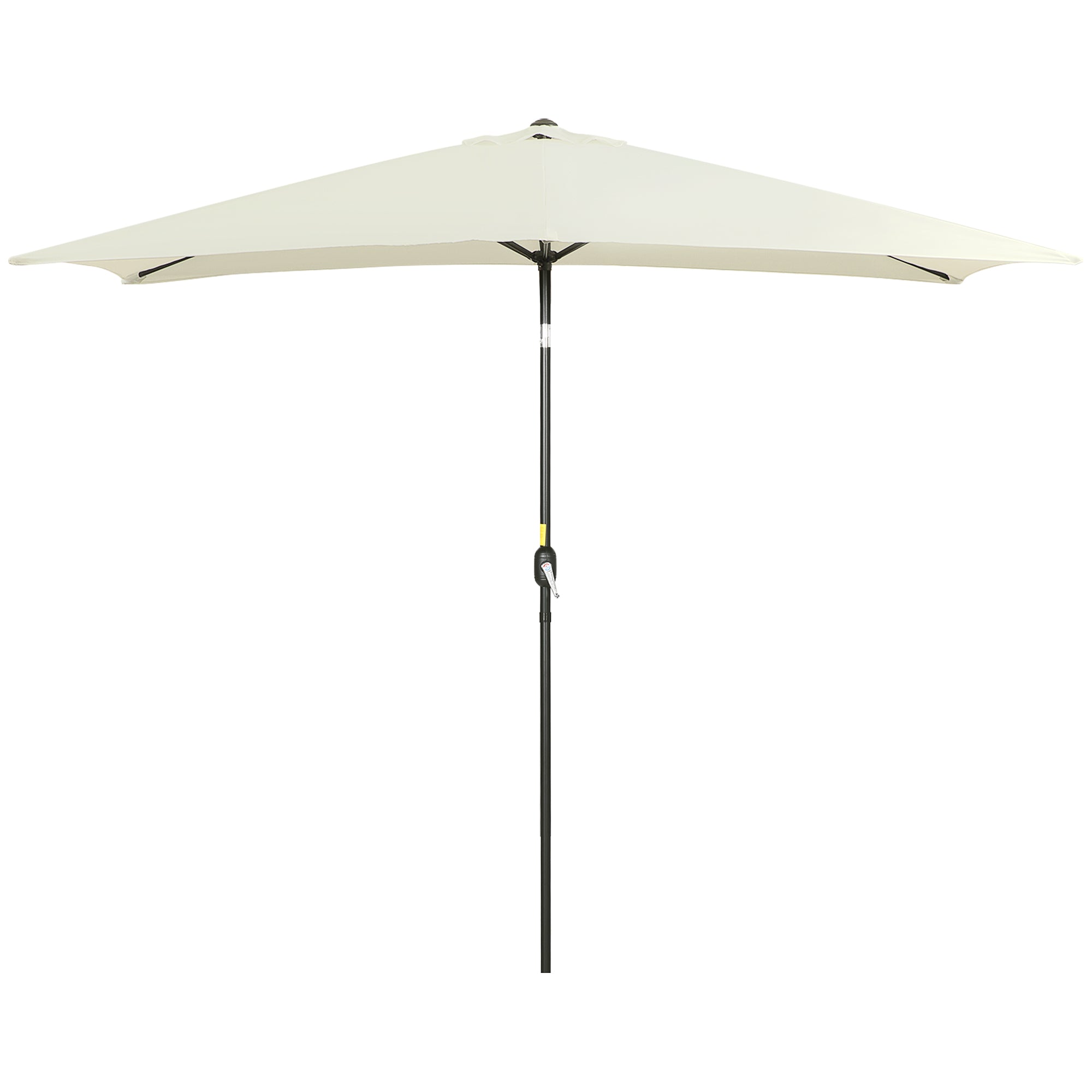 Outdoor Terrace Umbrella 76.77" x 116.14" Garden Parasol with Adjustable Angle Aluminum Pole and Anti-UV Umbrella for Garden Patio Cream
