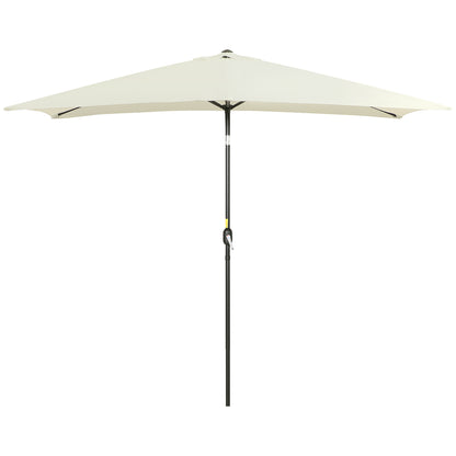 Outdoor Terrace Umbrella 76.77" x 116.14" Garden Parasol with Adjustable Angle Aluminum Pole and Anti-UV Umbrella for Garden Patio Cream