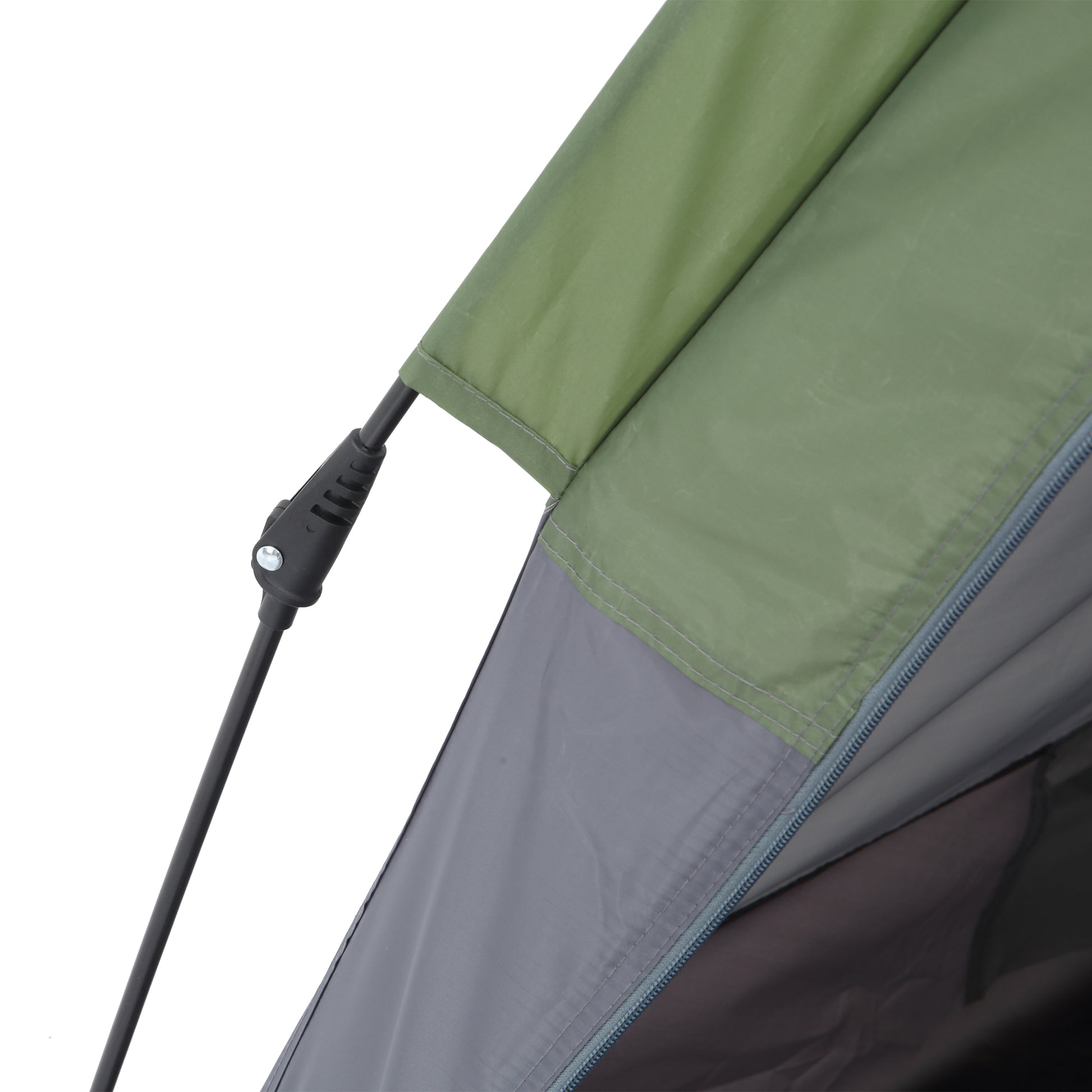 Pop Up Camping Tent 3-4 Person Dome Tent Waterproof Lightweight Ventilated Easy to Assemble 2 Large Doors 2.6L x 2.6W x 1.5H m Fiberglass Polyester Oxford Green Gray