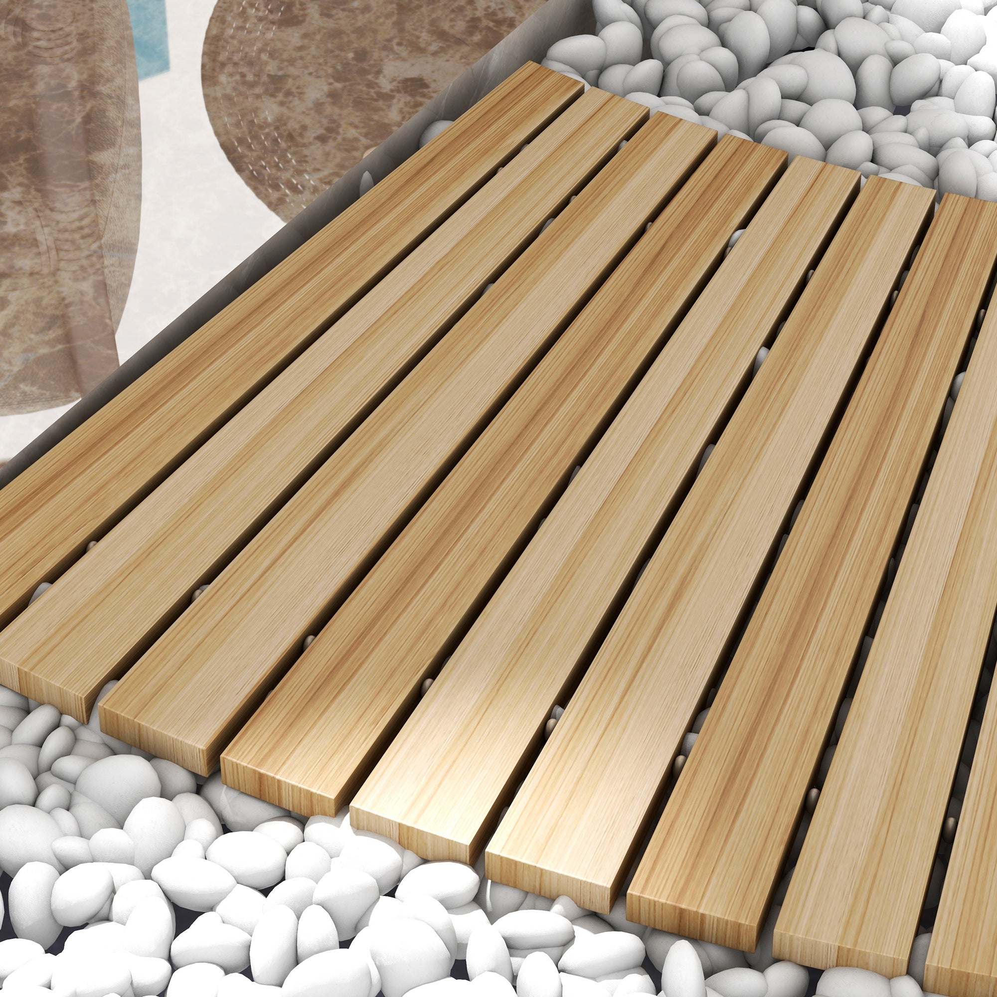 120 cm Garden Path, Rollway Garden Tread Decorative Wooden Tread Made of Pine Wood, for Garden, Balcony, Nature