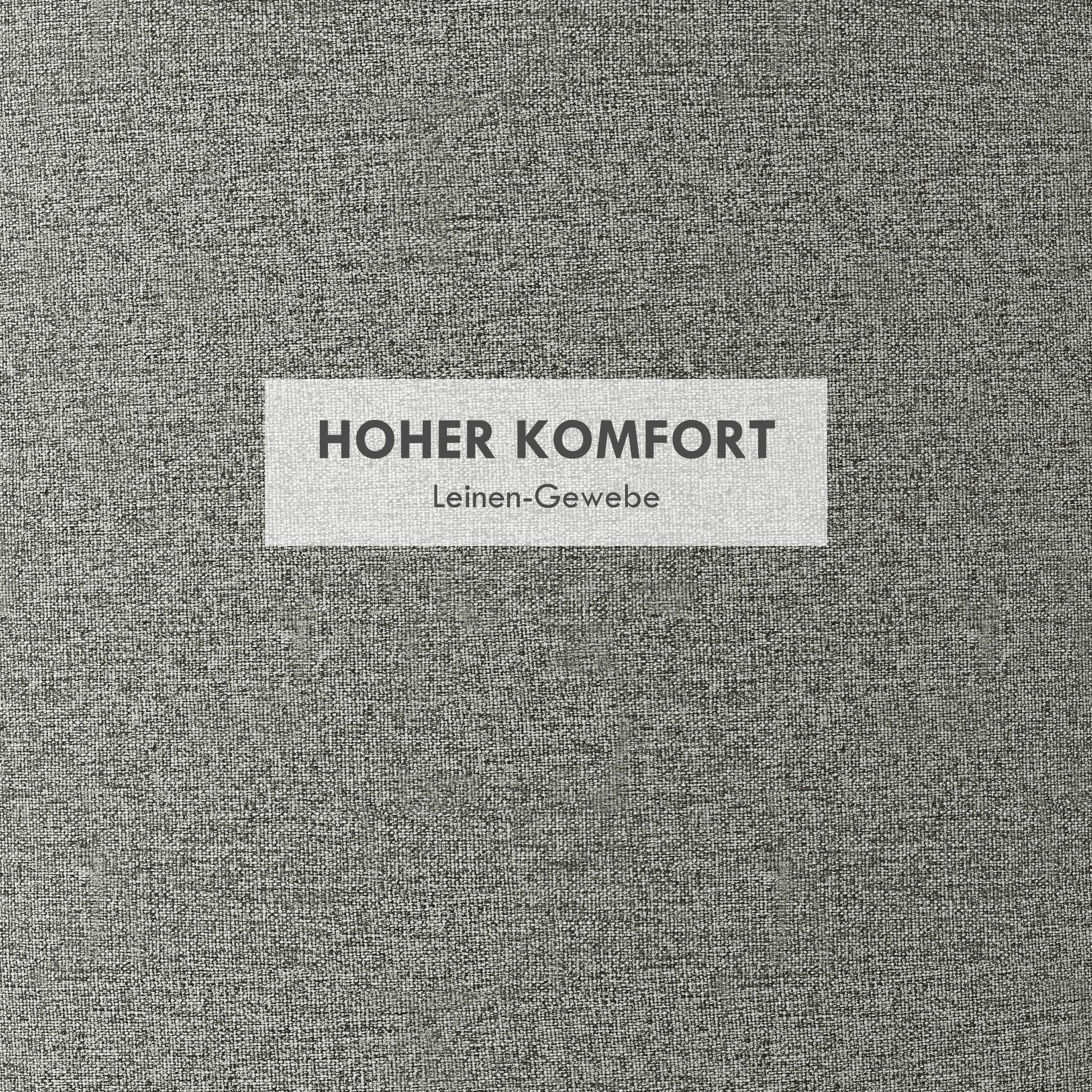 Storage Ottoman with Seat Cushion Ottoman with Flip Cover, Round Footstool Seat Cube Storage Box Upholstered Ottoman, Linen-Look 56 x 42 x 42 cm Gray
