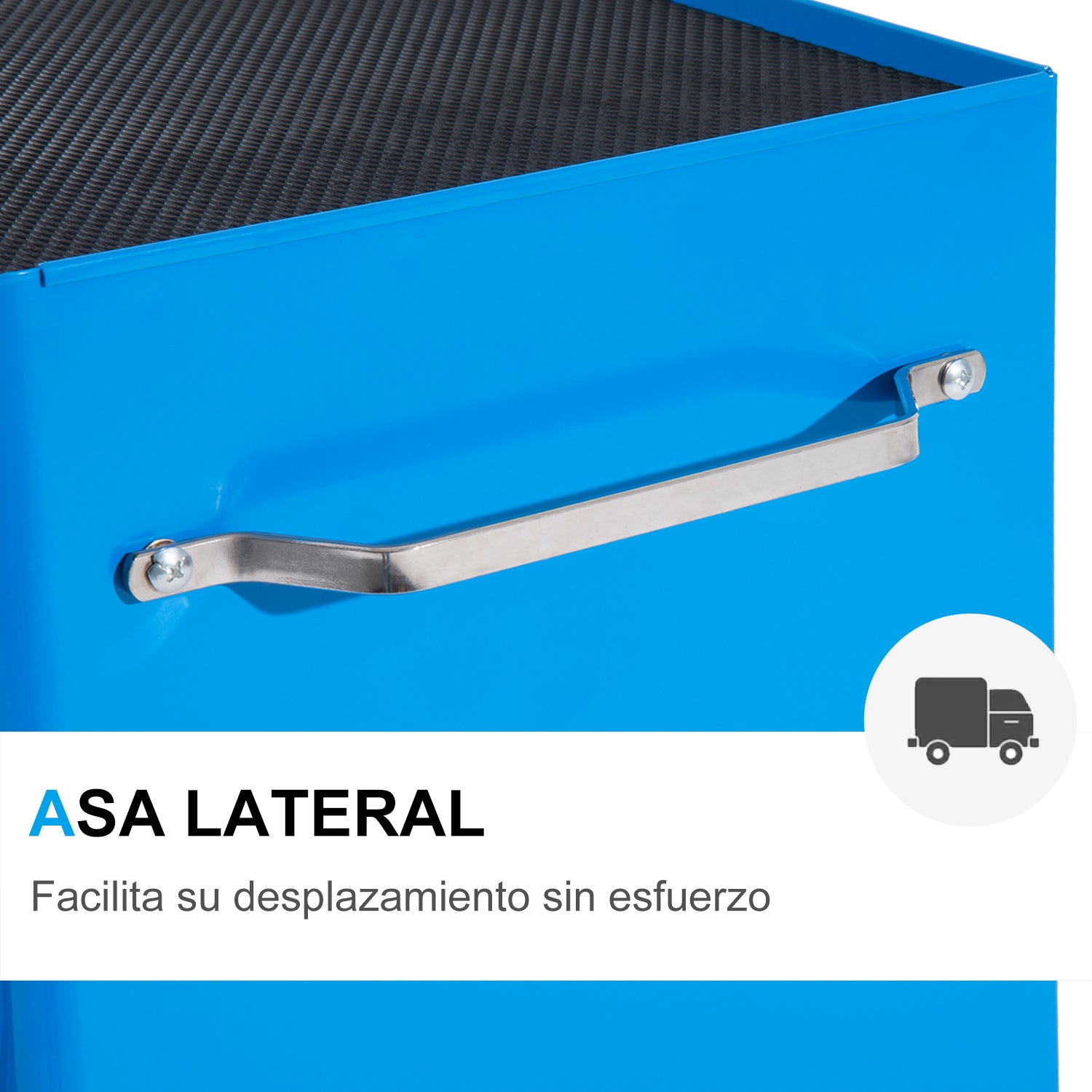 Mobile Tool Box Cart with 5 Drawers 4 Wheels Lockable Blue