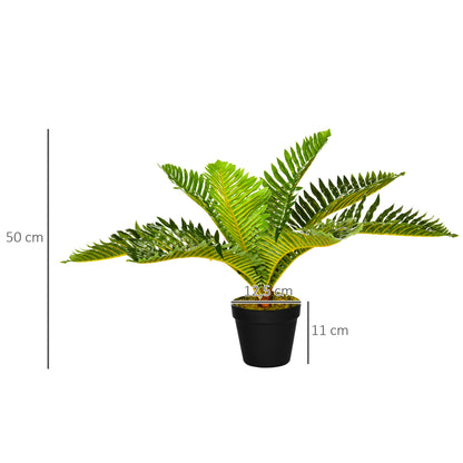 Artificial Plant, Fake Plant, Artificial Palm Tree with Pot, Indoor Plant for Living Room, Bedroom, 50 cm, Green