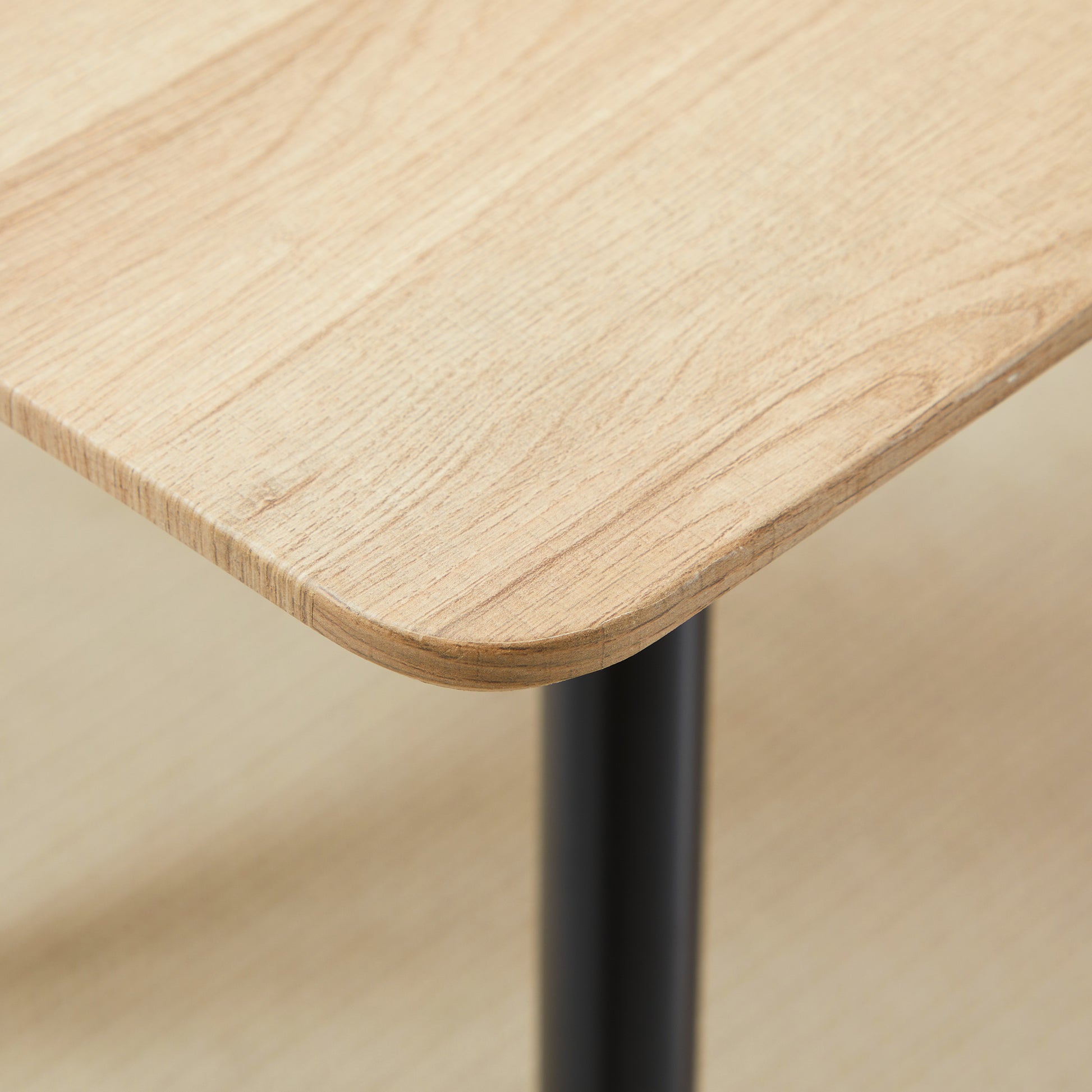 Dining Table Kitchen Table for 4 Persons, Dining Table, Living Room Table with Wood Look, Steel Legs, 140 x 80 x 76 cm, Natural