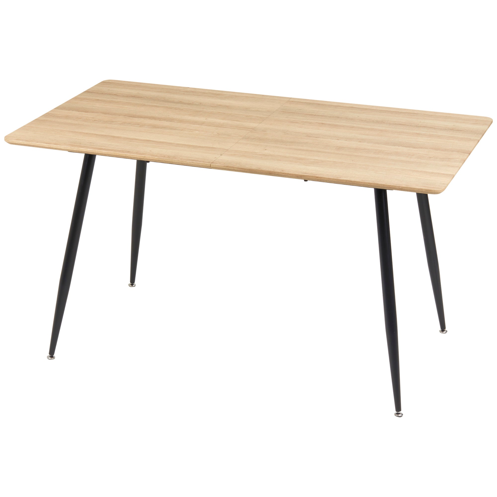 Dining Table Kitchen Table for 4 Persons, Dining Table, Living Room Table with Wood Look, Steel Legs, 140 x 80 x 76 cm, Natural